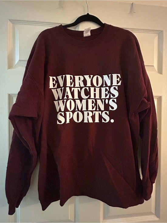 Hanes Sweaters - Hanes Maroon Crewneck Sweatshirt with White Slogan